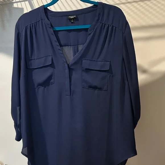 Torrid Navy Blue Blouse - Picture 3 of 4